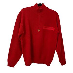 Vintage Patagonia Wool 1/2 Zip Sweater Mens M Ski Snow 80s 90s Red Winter